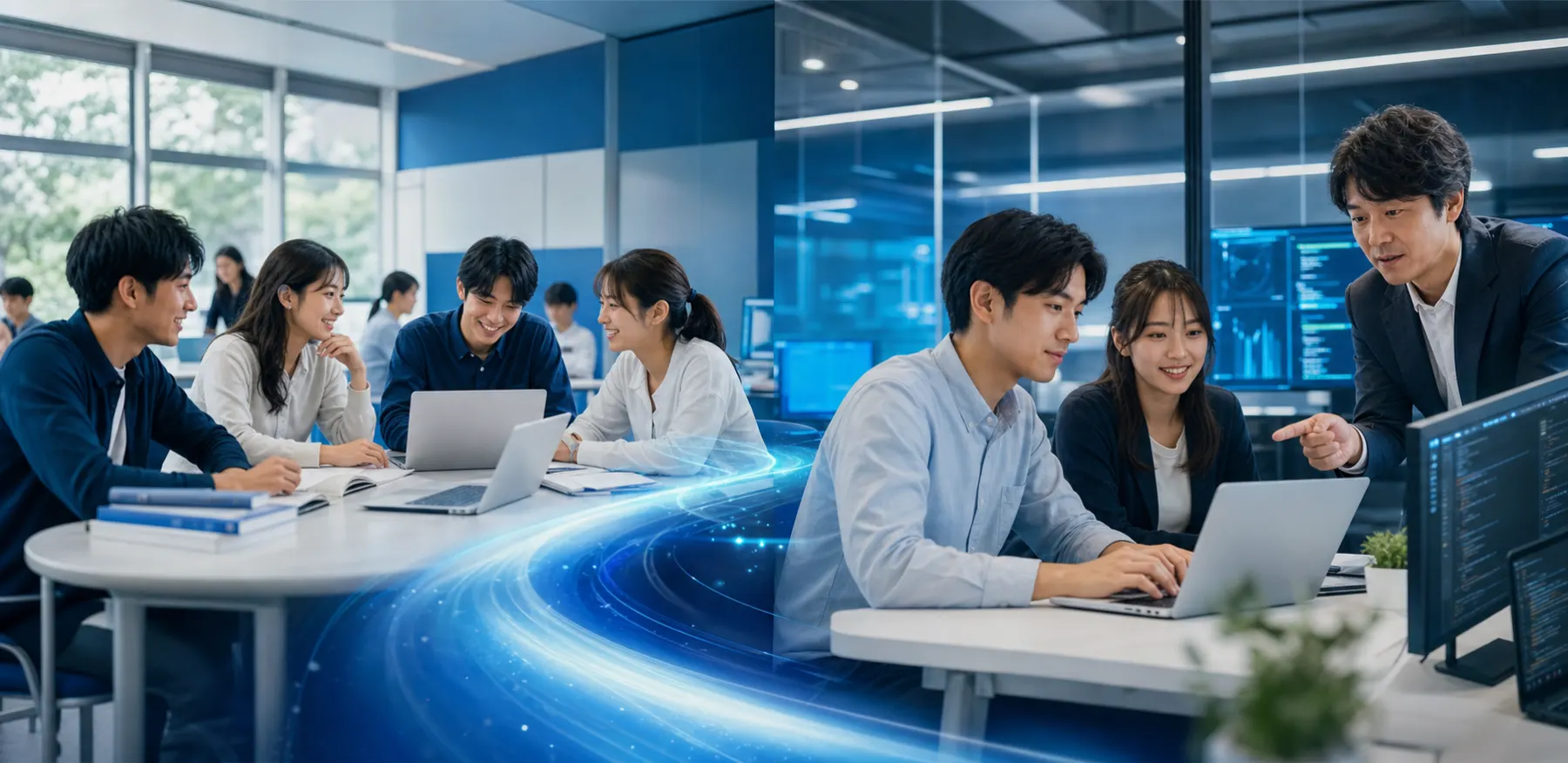 Japanese IT Pathwayでの学びが企業プロジェクトの実践へつながるイメージ